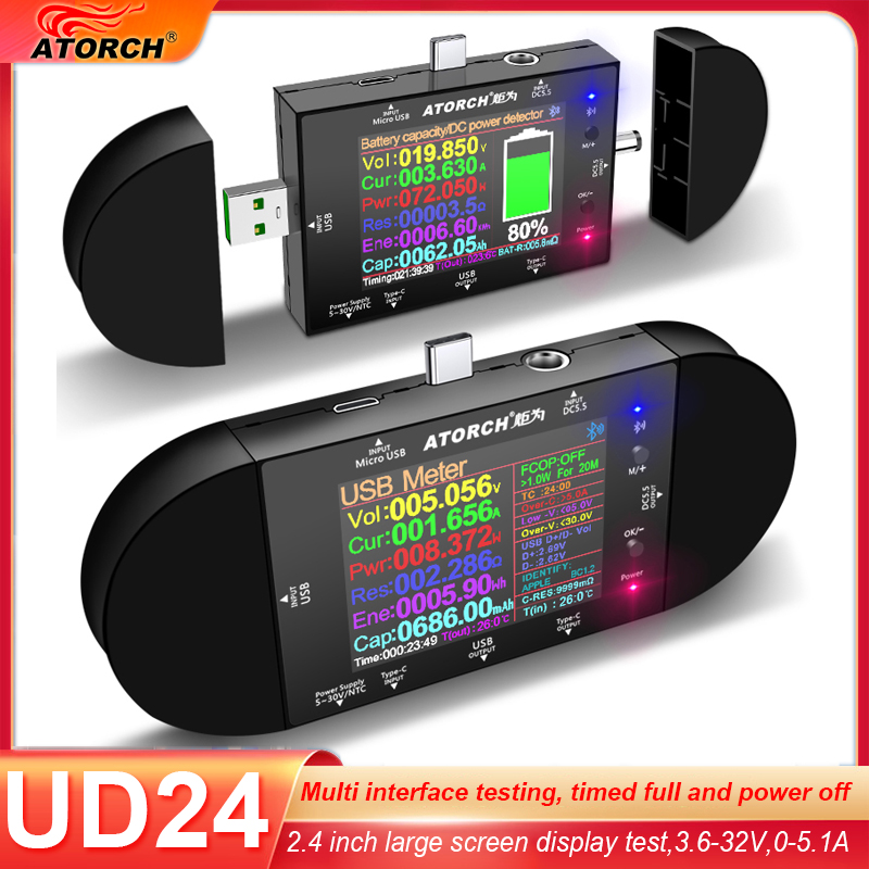 Logic Analyzer Usb - Testeur USB UD24 2,4 pouces, voltmètre