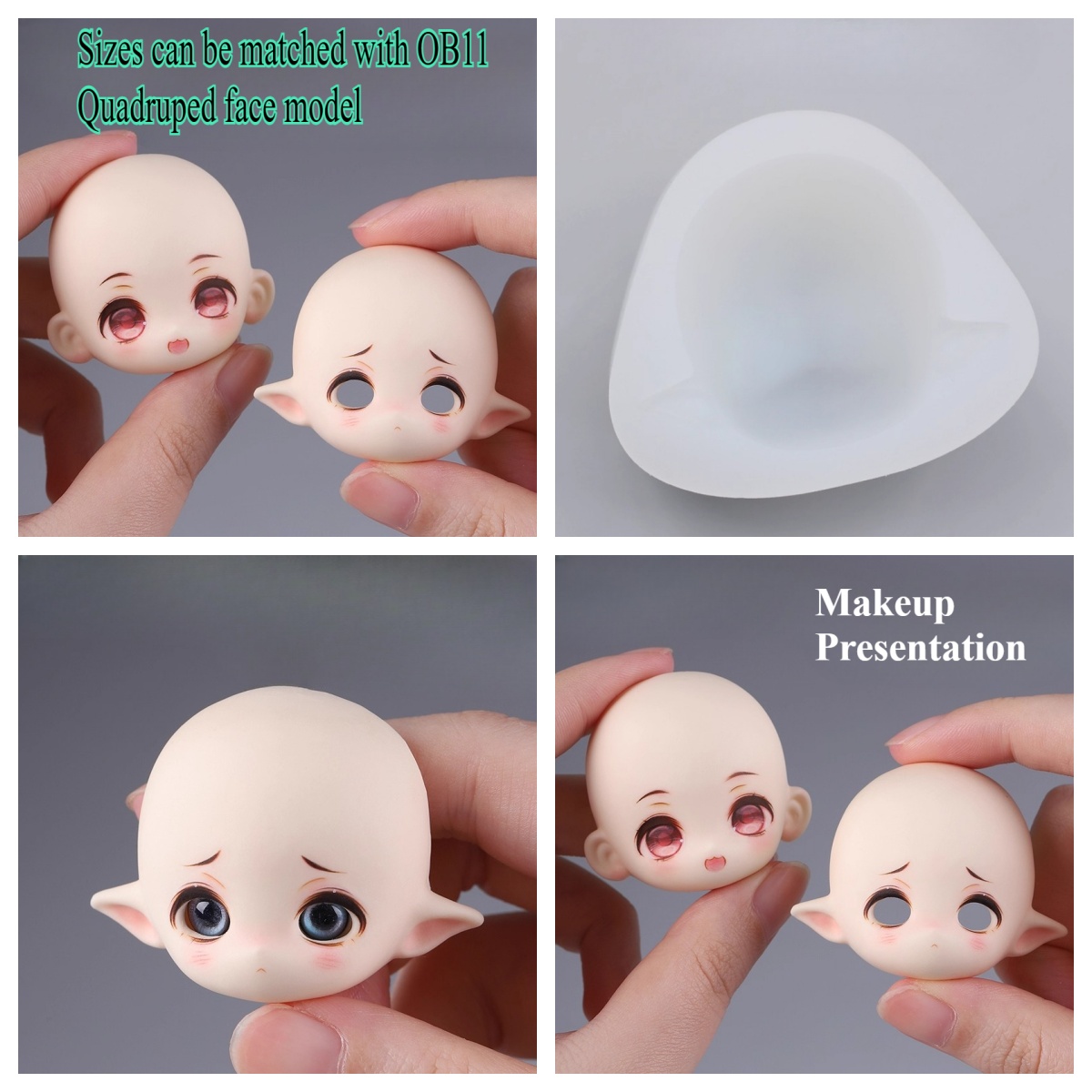 Diy Q - Moule Facial en Silicone avec oreilles