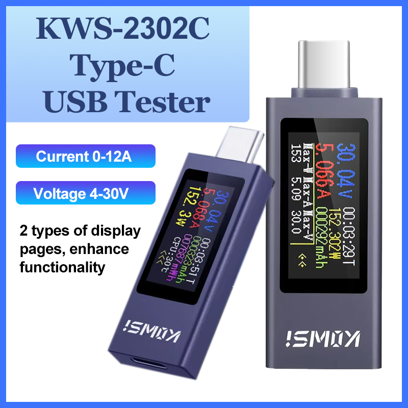 Logic Analyzer Usb - Testeur USB type-c KWS-2302C, affichage numérique