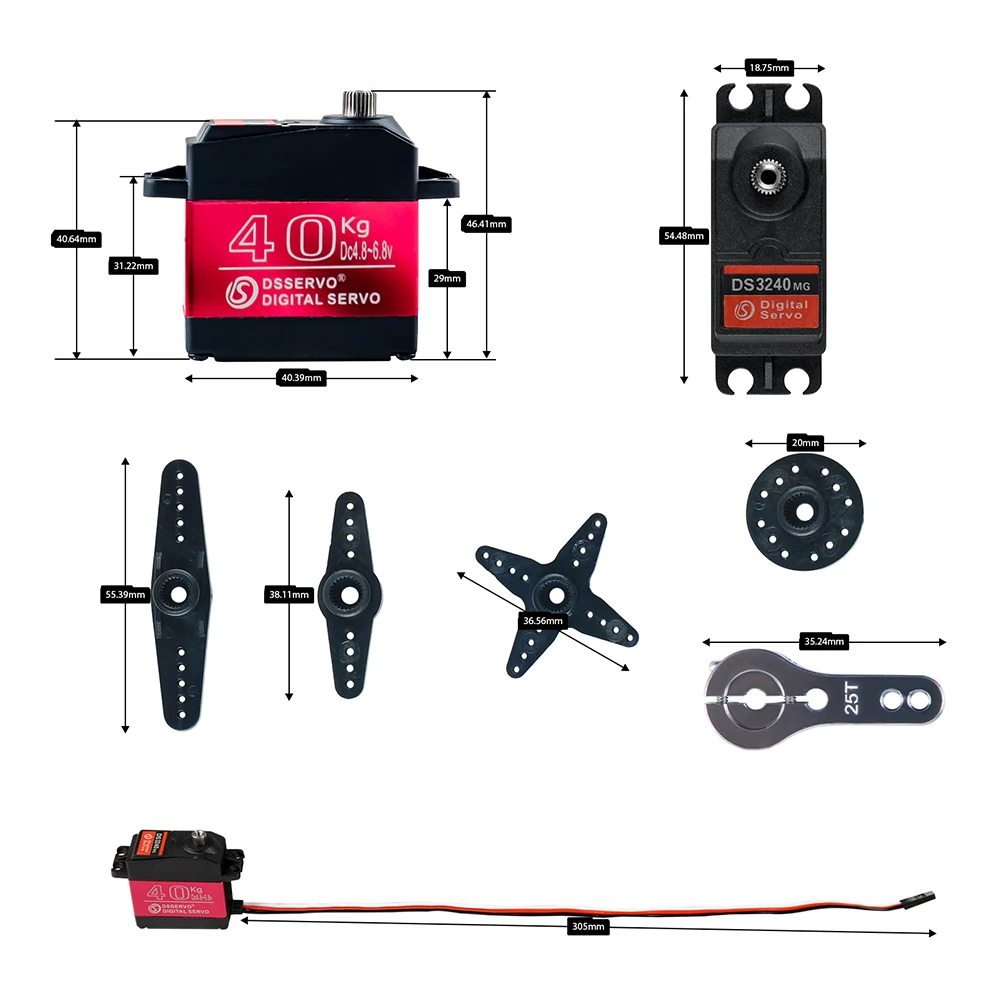 40KG Dsservo DS3240 grand coup - Servo Motor Sg90 avis et prix